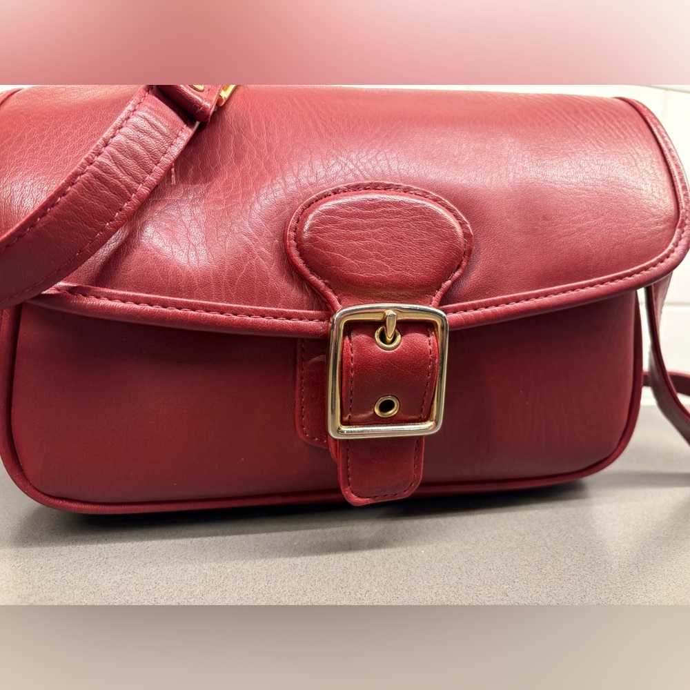 Red Vegan Leather Crossbody - Picture 2 of 10